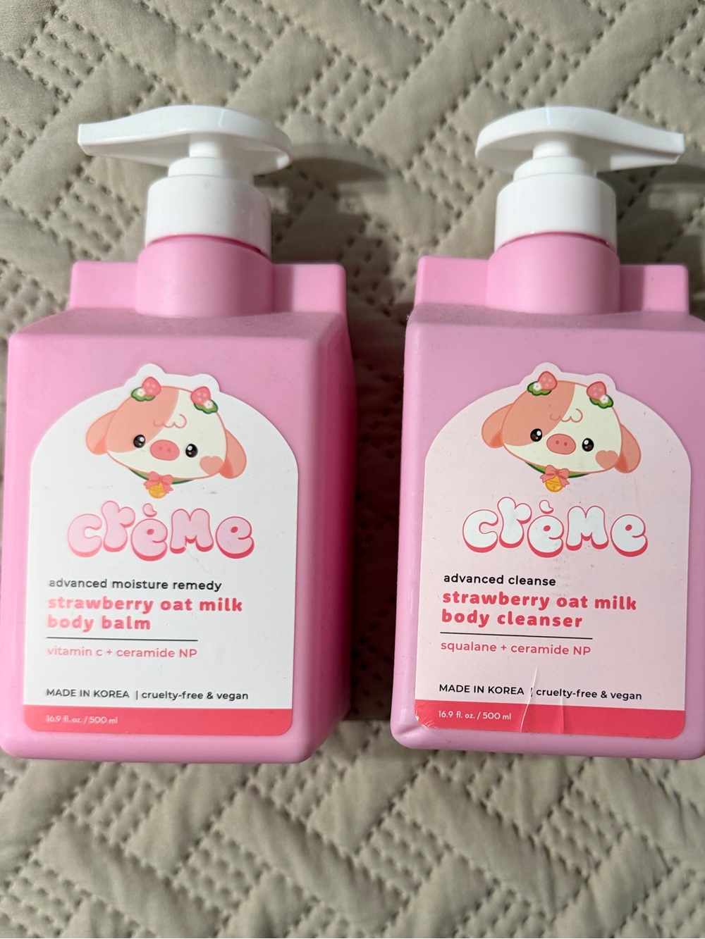 DUO. Crème Strawberry Oat Milk Pink Body Cleanser & Balm Duo